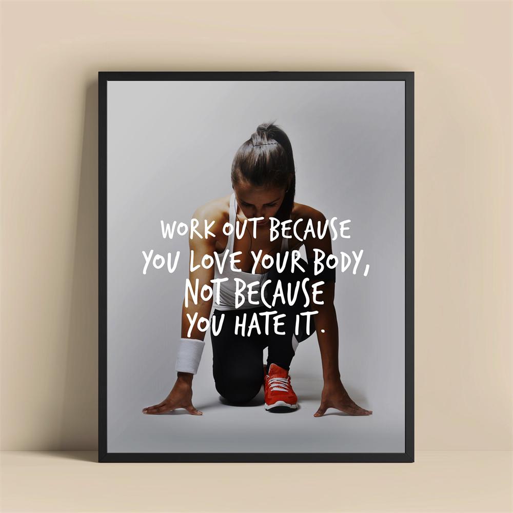 Arte de Pared para Gimnasio Póster de Gimnasio Cita Motivacional Gimnasio en Casa Citas Motivacionales de Fitness Láminas Decoración de Pared Moderna para Sala de Gimnasio