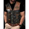 Fashionable Soft Comfortable Breathable Summer  Men's T-shirt Colorful Fun Cowboy Patchwork Pattern Short Sleeved T-shirt