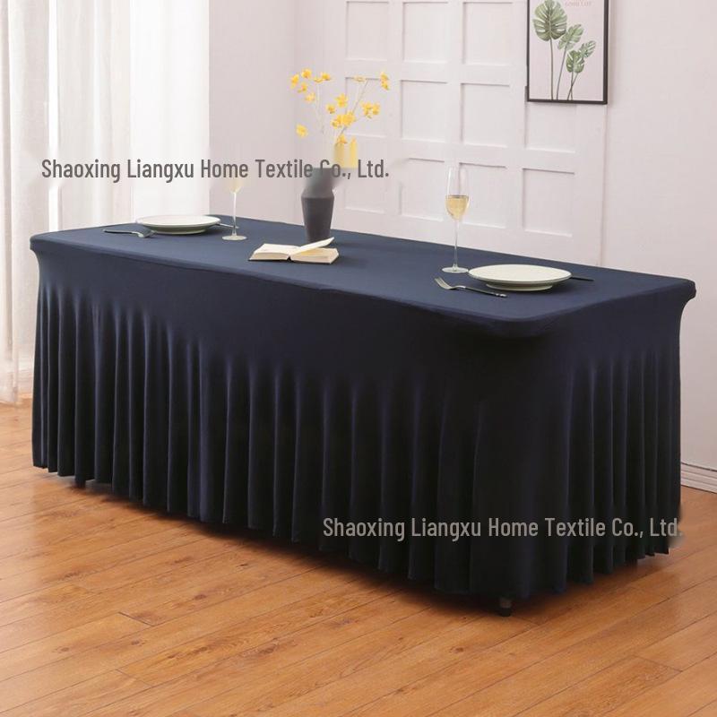 6FT Rectangular Stretch Table Cover with Jellyfish Skirt for Weddings and Banquets