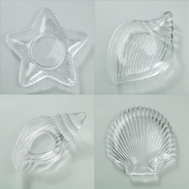 

Ruhan Ocean Series Gold Rim Glass Fruit & Dried Fruit Dish Set