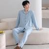 Pure Cotton Pajamas Men'S Loungewear Spring And Autumn Suit Cardigan Long-Sleeved Trousers Can Be Worn Outside Spring And Autumn Styles