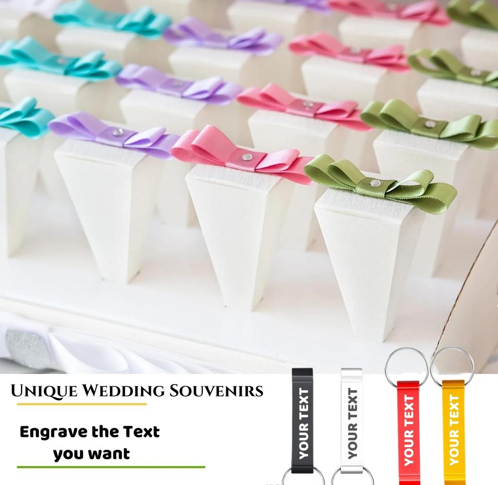 25-200Pcs Bottle Opener Keychains Wedding Thank You Gifts for Guest Portable Mental Wine Beer Openers for Party Birthday Favors