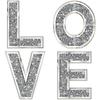 ZOLAPI 4 Pcs Independent Letters Love.Glam Crystal Diamond Letters.Silver Mirror Glass Home Decoration for Wall, Firepla