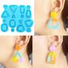 4 Styles Combined Geometry Earrings Silicone Molds Suitable for Epoxy Resin  Crafts Ornament Pendant Keychain Making