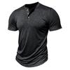 Camisetas Masculinas Manga Curta Gola Redonda Botões Camiseta Henley Verão Ajuste Slim Diário Roupa Masculina Casual Feriado Roupa Exterior