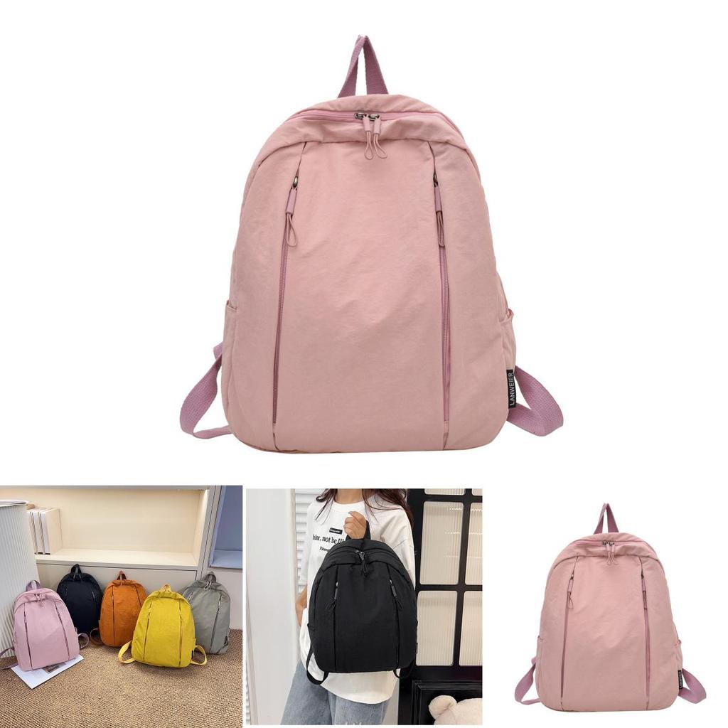 Trendy Solid Color Large Capacity Backpack For College And Travel With Breathable Design