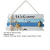 Beach Welcome Sign for Front Door Summer Ocean Wood Plaque Rustic Door Hanger with Starfish Shells for Farmhouse Outdoor Porch Decor
