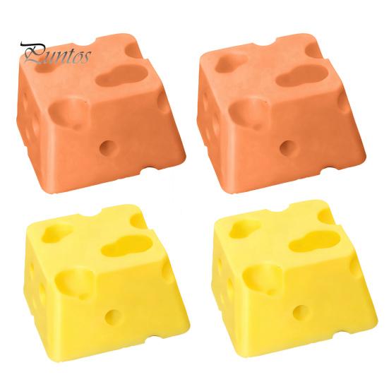 Cute Mechanical Keyboard Keycap 4PCS Cheese Keycaps, 3D Printed Macaron Color Key Caps, Creative Desktop Decoration for Gamers Cross Axis Switches