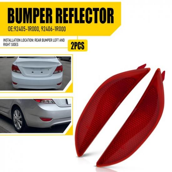 Левый и правый задние отражатели бампера для Hyundai Accent Sedan 2012 2014 2015 2016 2017