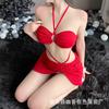 Sexy Lingerie Sexy Suspender High Waist Slit Nightclub Nightdress Short Skirt Passionate Free Suit