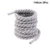 2Pcs Round Thick Rope Laces Polyester Cotton Solid Color Laces 0.8Cm Diameter 120/140/160Cm Length Bold Shoelaces