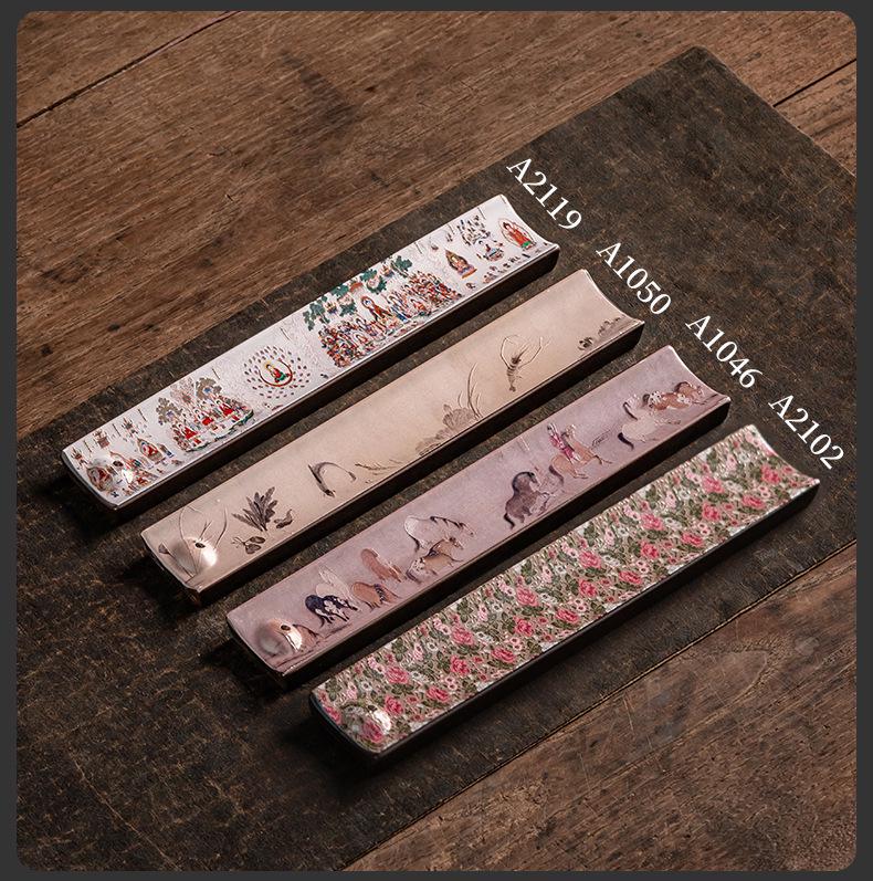 Guochao River & Mountain Ceramic Incense Holder - Retro Incense Stick Tray for Indoor Use