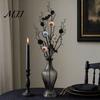 Halloween Spooky Decor Black Artificial Branches, Scary Eyeballs Picks with Bats Pine Horror Atmosphere Cones for Gothic Vase Filler,