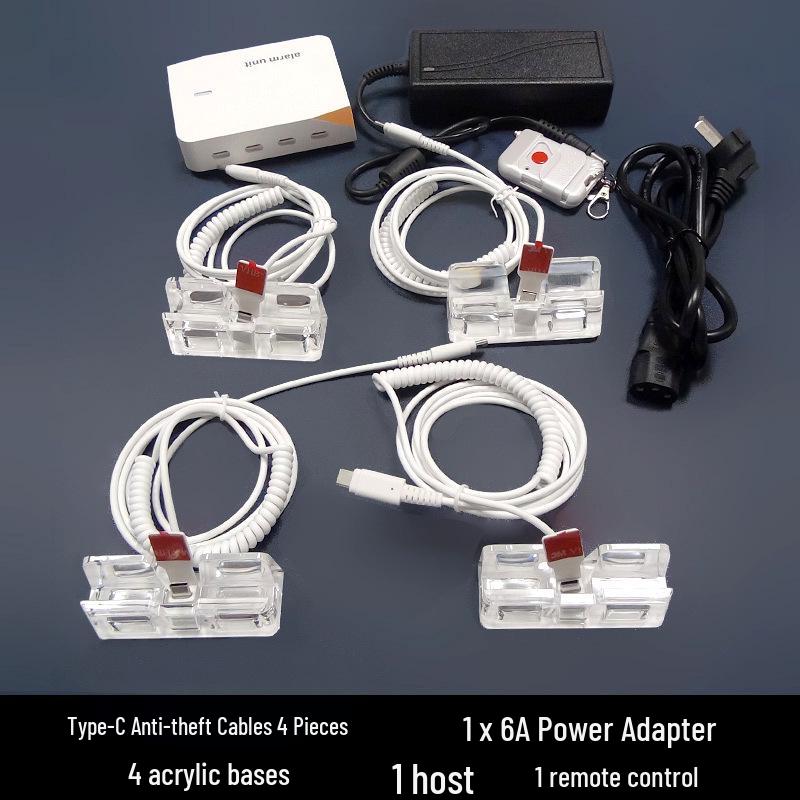 Multi-Channel Anti-Theft Display Stand with One-to-Eight Alarm for Mobile Phones
