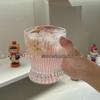 Vertical Stripe Embossed Glass: Perfect for Water, Juice, Iced Coffee, Beer, or as a Gift.
