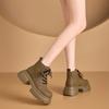 Women's Ankle Boots and Short Boots Thick-soled Casual Yellow Women Boots Plus Size Lace-up  Motorcycle Boots Female