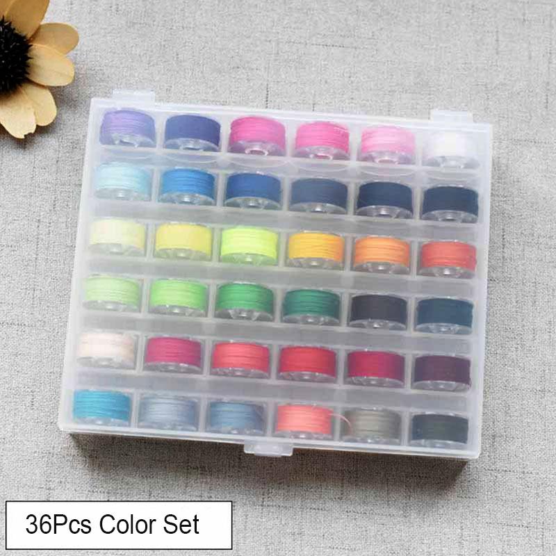 25/36 Colors Set Bobbin Thread Polyester Thread Spools Sewing Machine Bobbins With Storage Box For Embroidery Sewing Accessories