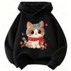 Latest Cartoon Cat Children's Casual Long-Sleeved Hooded Shirt - Warm and Comfortable Coat for Autumn and Winter