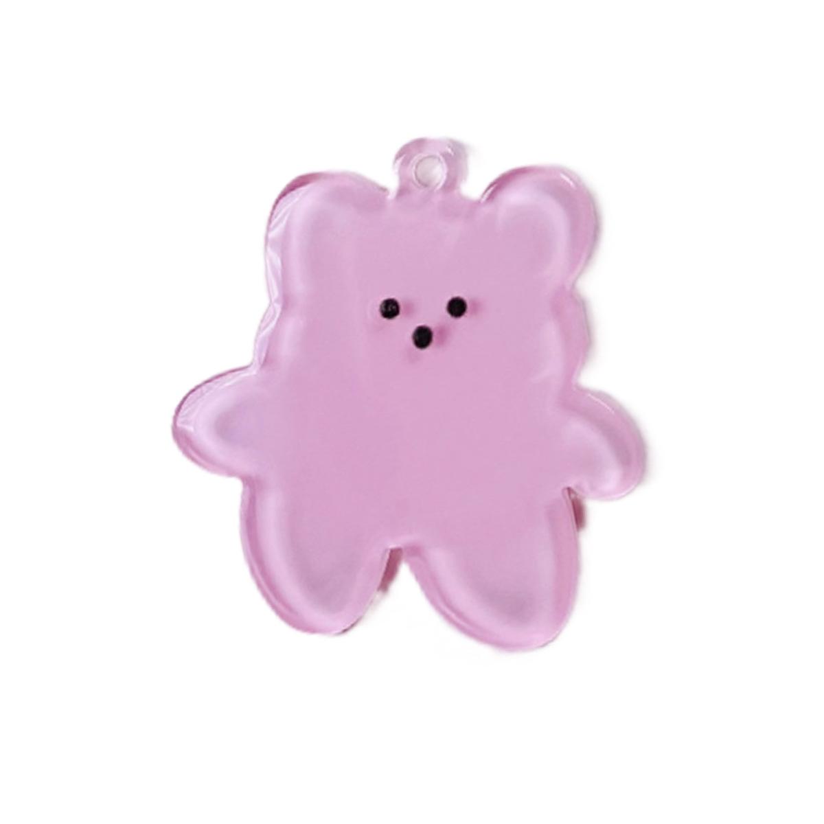 

Акриловые двухсторонние шармы в виде медведя: DIY Патчи для чехла телефона, Брелоки и Подвески с блестками и отверстием розовый