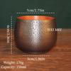 Handcrafted Pure Copper Vintage Coffee Mug,Home 350ml Tea Cup,Outdoor Camping Engraving Hammer Texture Cold Drink Cup Drinkware