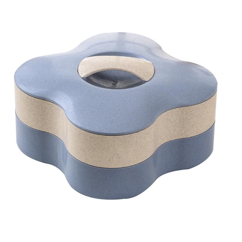 2-lagige Weihnachts-Süßigkeitenbox Nüsse-Behälter Snack-Aufbewahrungsbox Behälter Wohnzimmer Obstteller Desktop Oder