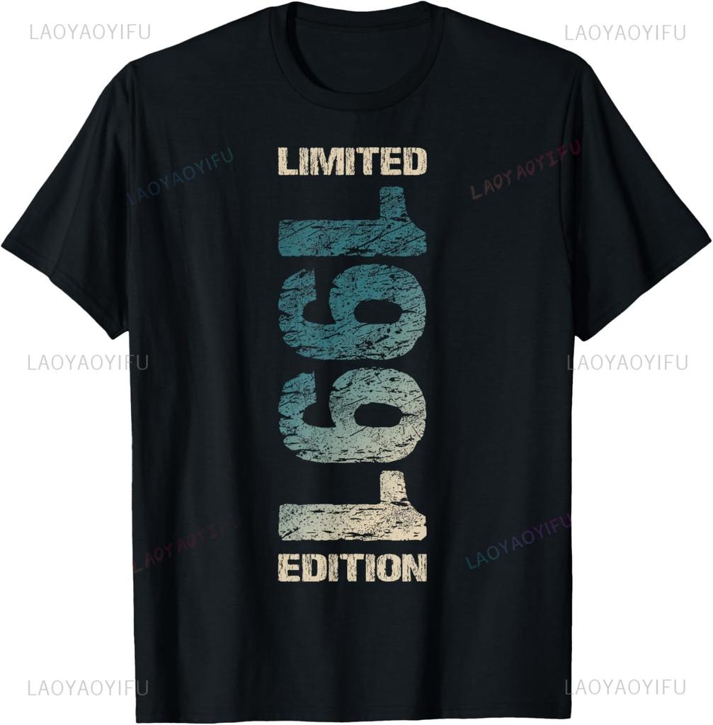 Vintage Limited Edition 35th Birthday Gifts Men Women 35 Years Old 1991 TShirt Cotton Graphic T Shirts Short Sleeve Camiseta