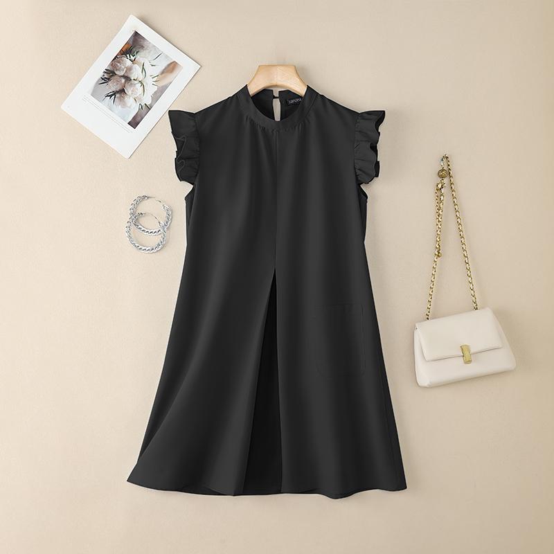 ZANZEA Women Casual Stand Collar Summer Sleeveless Dress