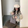 Kuhhorn-Knopf-Zöpfe Gestrickte Handtasche Mehrfarbige Gestrickte Handgelenktasche Geflochtene Wolltasche Reisen