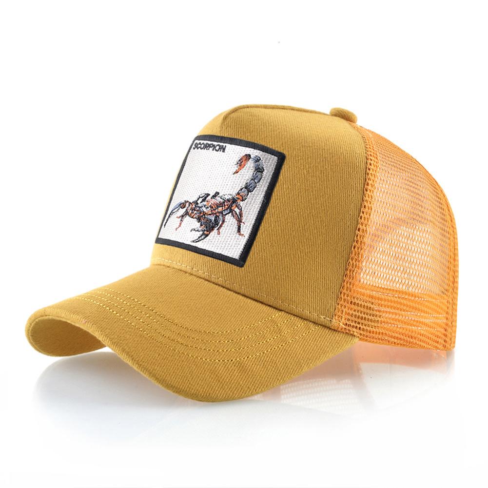 Four Seasons Trucker Cap Men Women Snapback Hip Hop Baseball Cap With Embroidery Scorpion Patch Adjustable Visor Hat
