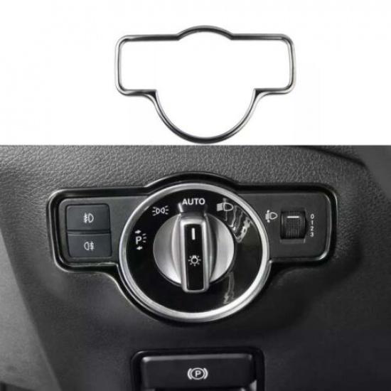 Headlight Switch - For Benz A-Class W177 Black Steel Control Button Ring