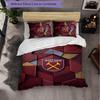 West Ham United Calcio Set Biancheria da Letto 3 Pezzi Morbido Set Copripiumino con Federe Set Decorazione Camera da Letto per la Casa