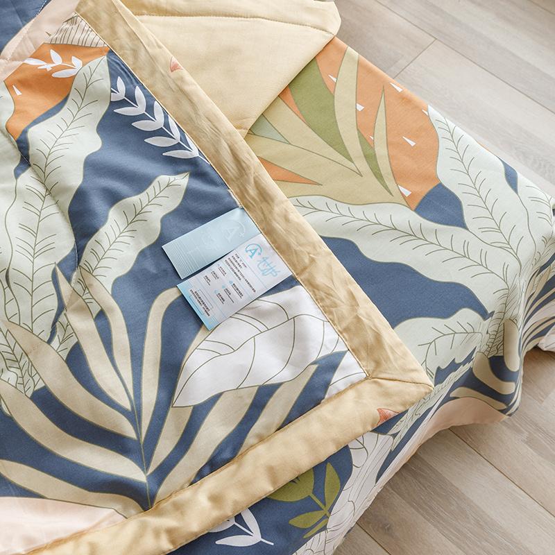 Bohemian Style Flower Leaves Summer Quilt 100% Cotton Skin-friendly Soft Breathable Air Conditioning Thin Quilt Machine Washable