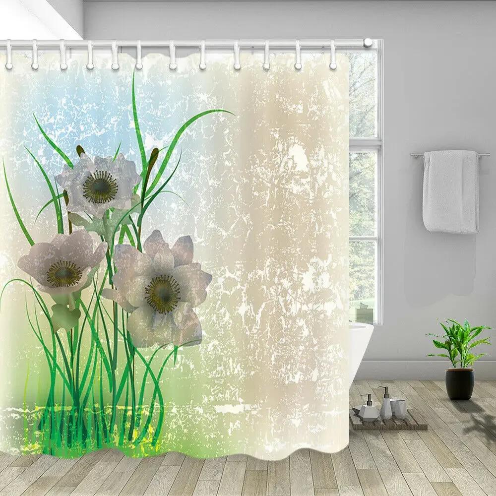 

Retro Flower Shower Curtain Bath Spring Natural Decor W90xH180cm