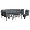 VidaXL 7-tlg. Garten-Lounge-Set Schwarz und Grau Poly Rattan