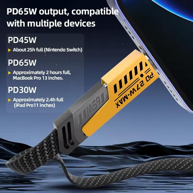 Cablu USB C 4 în 1 PD 27W pentru Apple iPhone Încărcare Rapidă Cablu Type C pentru Xiaomi Redmi Samsung POCO 65W Încărcare Rapidă Cablu de Date USB