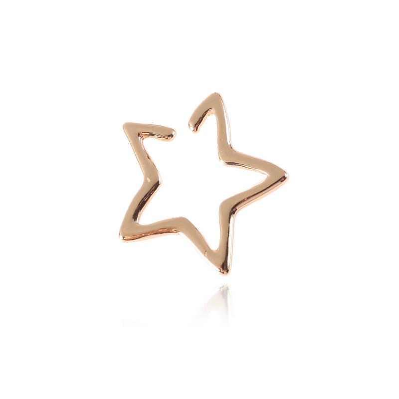 Women's Hollow Star Ear Sleeve Earrings Bohemian Retro Fake Cartilage Earring Clip Earrings Female Earrings