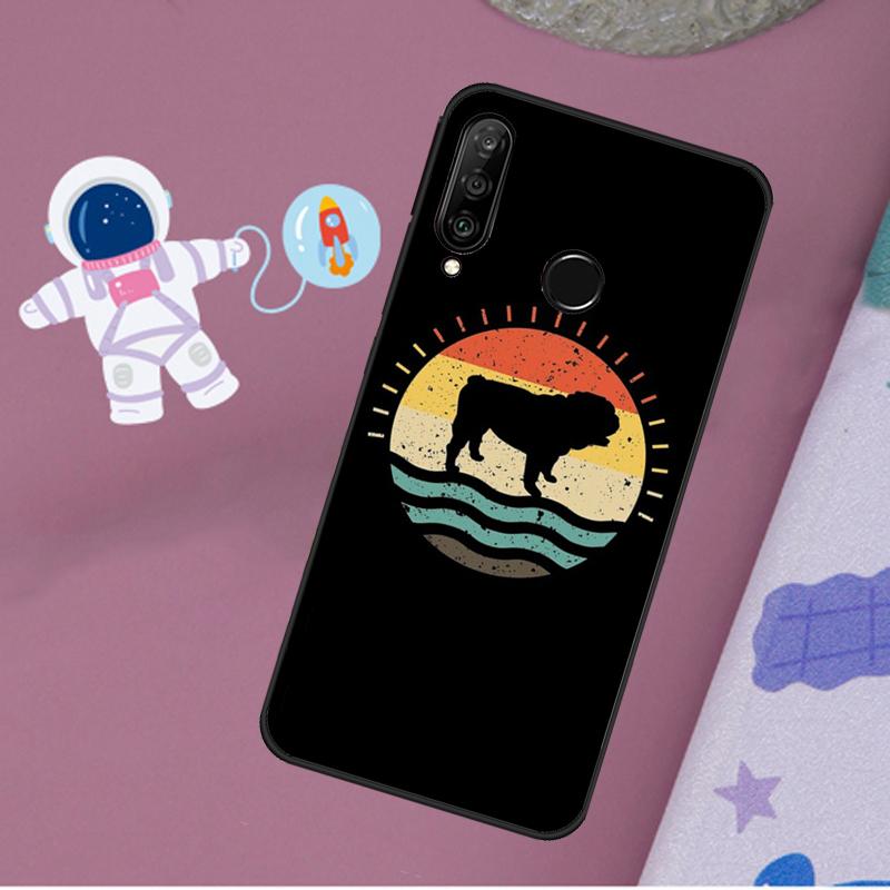 English Bulldog Heartbeat For Huawei Nova Y72 Y73 Y60 Y70 Y90 Y61 Y91 7i 8i 11i 12i 12s 9 10 SE P20 P30 P40 Lite Case