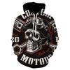 Autumn Winter Retro Skull Series 3D Digital Printed Men's Loose Fitting Pullover Hoodies Fashionable Long Sleeved Hoodies