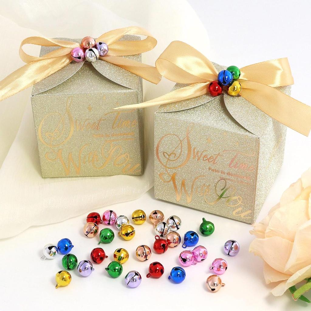 100 PC Jingle Bells, Christmas Bells, Bells for Crafts, Craft Bells Bulk DIY Bells for Home Decoration, Multi-Color