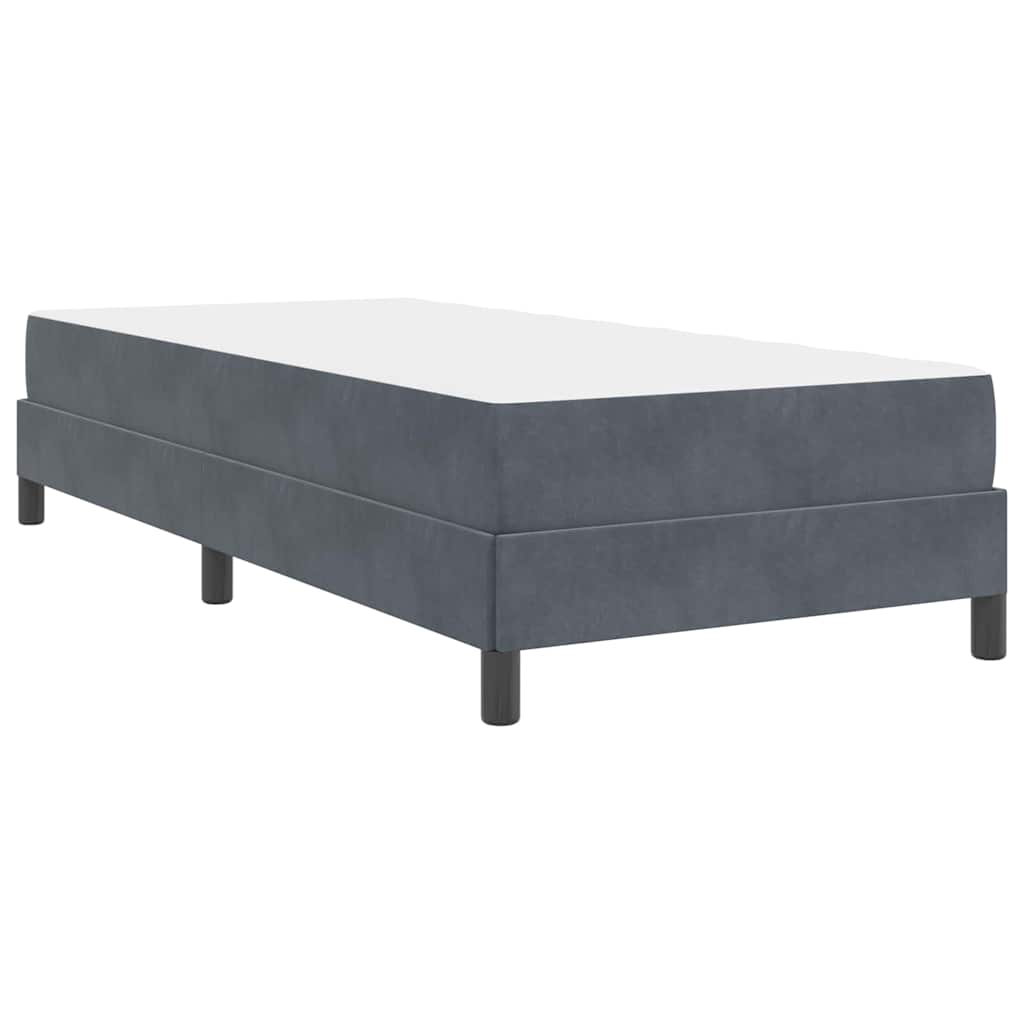 Box Spring Bed with Mattress Dark Gray 80 x 200 cm Fabric