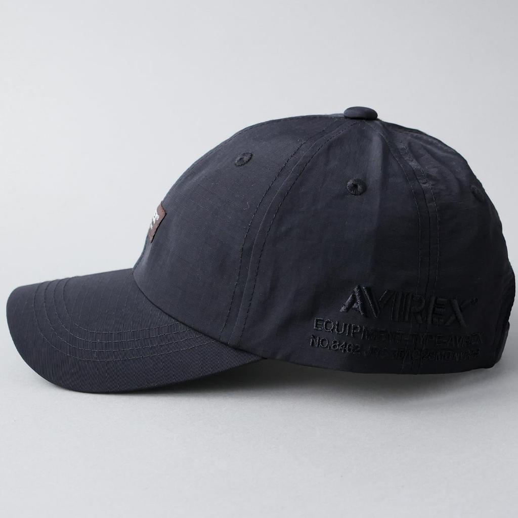 AVIREX Original Ripstop Military Low Cap Baseball Cap Hat Nylon Men's 6-Panel Cap Cotton Cap Polo Cap Full Cap RIPSTOP black XL