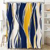 Modern Blue Yellow Shower Curtain Waterproof Bathroom Decor Window Tulle Bath Mat Home Decoration