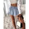 Women's Umbrella Denim Shorts Summer Elastic Tassel Jean Booty Shorts