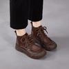 2026 Spring and Summer New Leather Thick-soled Mesh Cool Boots Women's Hollow Hole Roman Sandals Flat Short Boots
