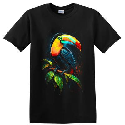 Tukan Vogel T-Shirt Bunte Tropische Regenwald Kunst Naturfreund Grafik T-Shirt
