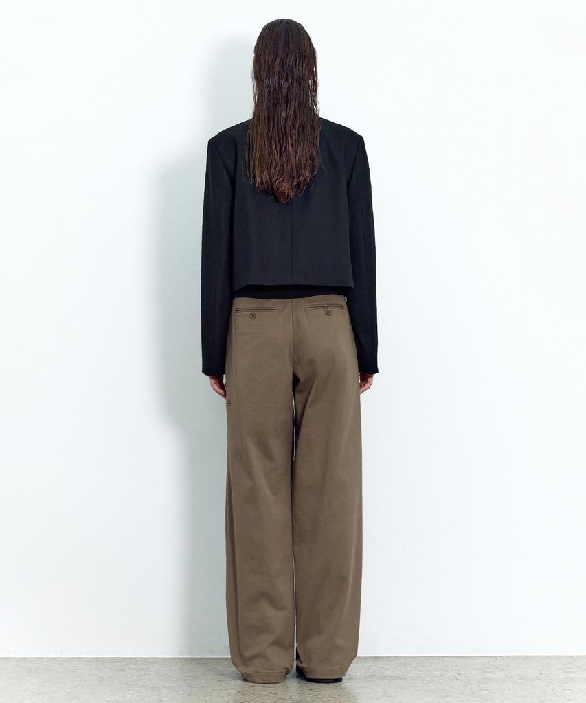 INSILENCE WOMEN Wide Chino Pants Olive Beige