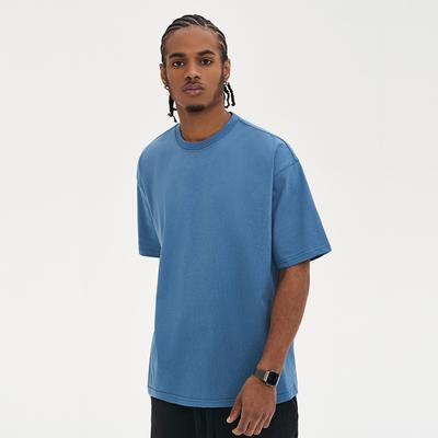 Reine Baumwolle Rundhals Kurzarm Herren Einfarbig Locker T-Shirt Sommer Herrenbekleidung Basisshirt