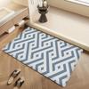 Navy Blue Geometric Floor Mat INS Style Soft Bedroom Floor House Laundry Room Mat Anti-skid Bedside Area Rugs