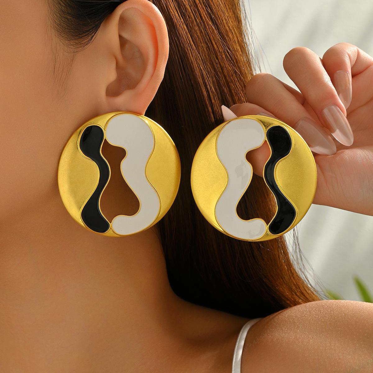 

Новые средневековые женские украшения, серьги с геометрическим дизайном в виде капли масла, высококлассные серьги для женщин