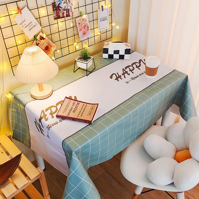 Tablecloth Waterproof And Oil-Proof Leave-In Fabric Desk Rectangular Dining Table Cloth Pvc Coffee Table Table Mat Tablecloth